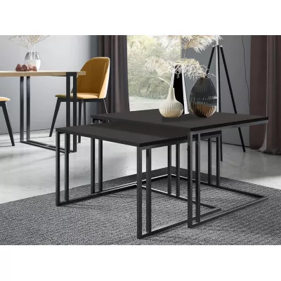 Set 2x konferenčný stolík PTYSIA - čierny / čierny molet