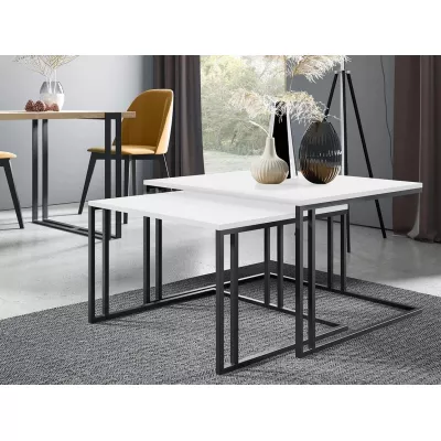 Set 2x konferenčný stolík PTYSIA - čierny / arktický biely