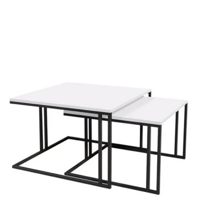 Set 2x konferenčný stolík PTYSIA - čierny / arktický biely