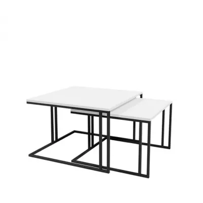 Set 2x konferenčný stolík PTYSIA - čierny / arktický biely