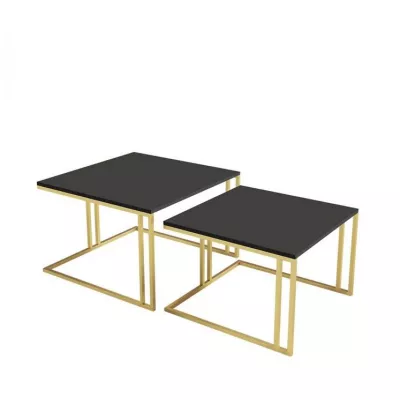 Set 2x konferenčný stolík PTYSIA - zlatý / čierny molet