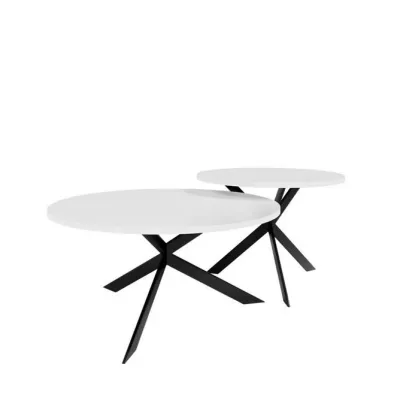 Set 2x konferenčný stolík ATENAL - arktický biely / čierny