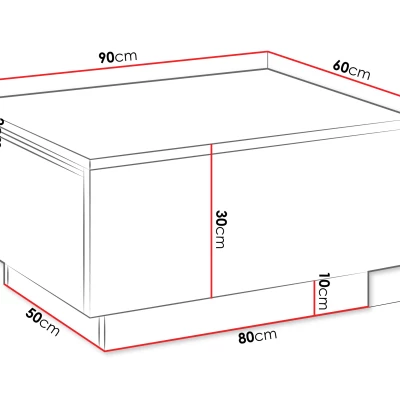 Konferenčný stolík 90x60 cm NORAN - mramor čierny