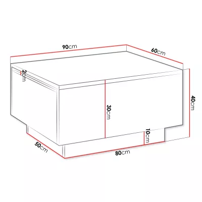 Konferenčný stolík 90x60 cm NORAN - mramor čierny