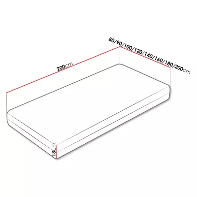 Penový obojstranný matrac 90x200 BINGWEN