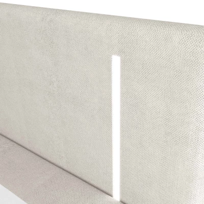 Americká manželská posteľ 140x200 s LED osvetlením FIDOREA - svetlá béžová + topper ZDARMA