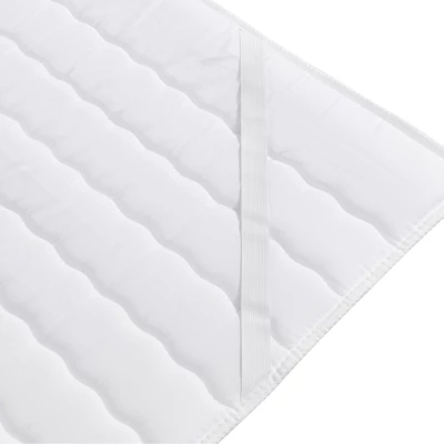 Americká manželská posteľ 140x200 s LED osvetlením FIDOREA - svetlá béžová + topper ZDARMA