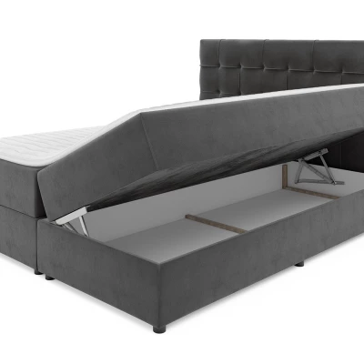 Boxspringová manželská posteľ 180x200 FIGIEL - tmavá šedá + topper ZDARMA