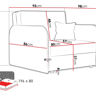 Rozkladacie kreslo BELA LOFT 1 - popolavé