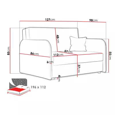 Dvojmiestna rozkladacia pohovka BELA LOFT 2 - šedá 2