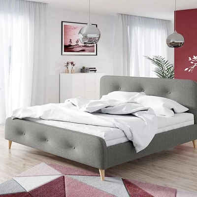 Čalúnená manželská posteľ bez matraca 140x200 CANDY - šedá