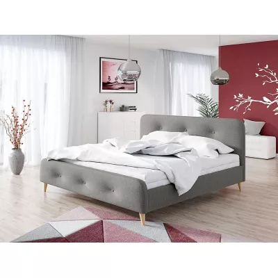 Čalúnená manželská posteľ bez matraca 140x200 CANDY - šedá