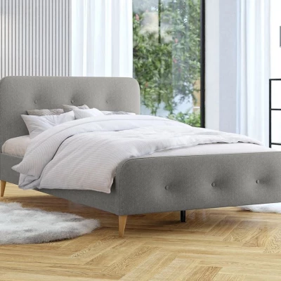 Čalúnená manželská posteľ bez matraca 140x200 CANDY - šedá