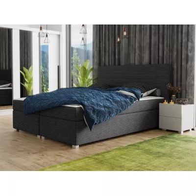 Americká manželská posteľ s vysokým čelom 160x200 PITEA - tmavá šedá 2 + topper ZDARMA