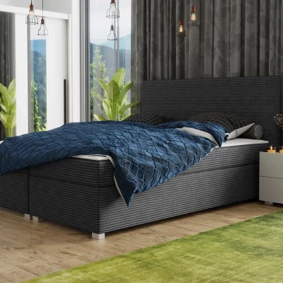 Americká manželská posteľ s vysokým čelom 140x200 PITEA - tmavá šedá 2 + topper ZDARMA