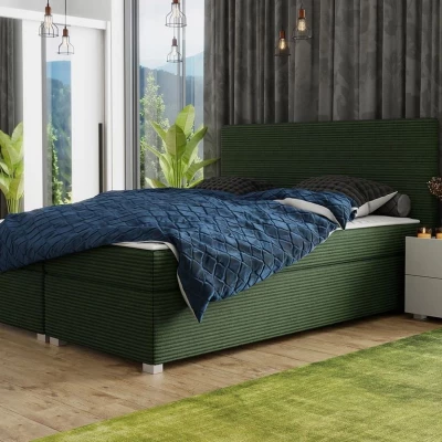 Americká manželská posteľ s vysokým čelom 140x200 PITEA - zelená + topper ZDARMA