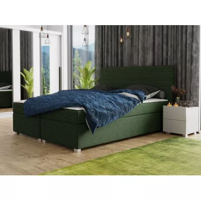 Americká manželská posteľ s vysokým čelom 140x200 PITEA - zelená + topper ZDARMA