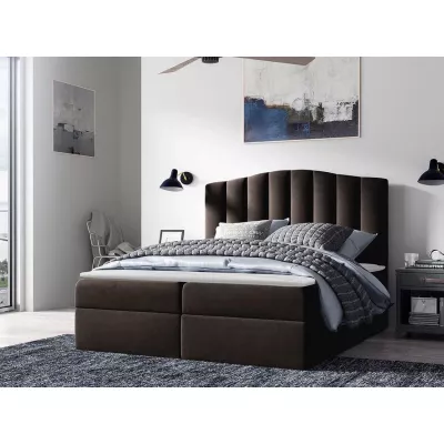 Boxspringová manželská posteľ 160x200 REYA - čierna + topper ZDARMA