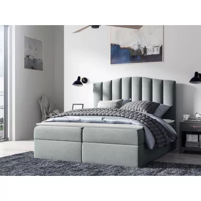 Boxspringová manželská posteľ 160x200 REYA - popolavá + topper ZDARMA