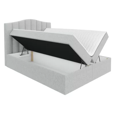 Boxspringová manželská posteľ 180x200 REYA - popolavá + topper ZDARMA