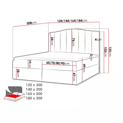 Boxspringová jednolôžková posteľ 120x200 REYA - béžová + topper ZDARMA