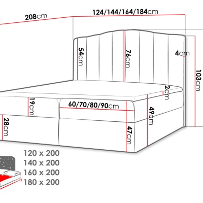 Boxspringová jednolôžková posteľ 120x200 REYA - popolavá + topper ZDARMA