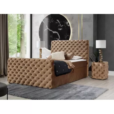 Hotelová dvojlôžková posteľ 200x200 VALANCIA LUX - hnedá + topper ZDARMA