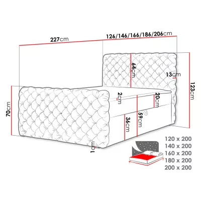 Hotelová dvojlôžková posteľ 200x200 VALANCIA LUX - hnedá + topper ZDARMA