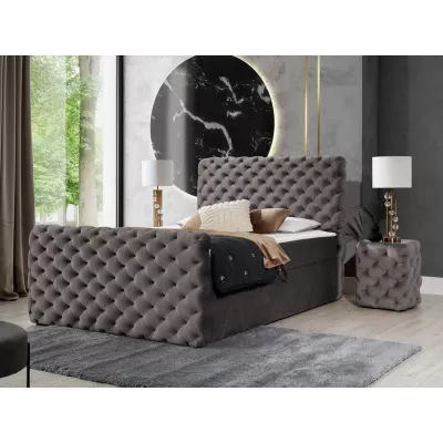 Hotelová dvojlôžková posteľ 140x200 VALANCIA LUX - šedá + topper ZDARMA