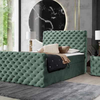 Hotelová dvojlôžková posteľ 140x200 VALANCIA LUX - mätová + topper ZDARMA