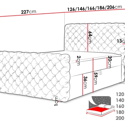 Hotelová dvojlôžková posteľ 140x200 VALANCIA LUX - mätová + topper ZDARMA