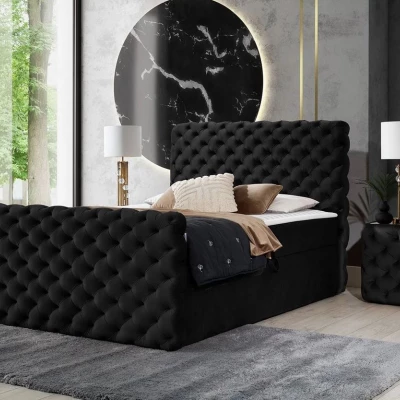 Hotelová jednolôžková posteľ 120x200 VALANCIA LUX - čierna + topper ZDARMA