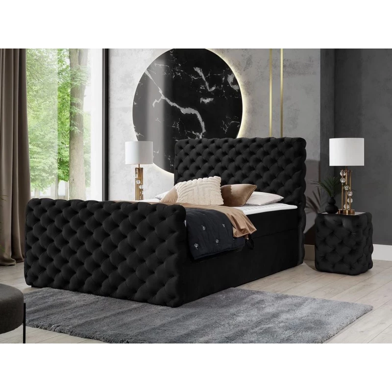 Hotelová jednolôžková posteľ 120x200 VALANCIA LUX - čierna + topper ZDARMA