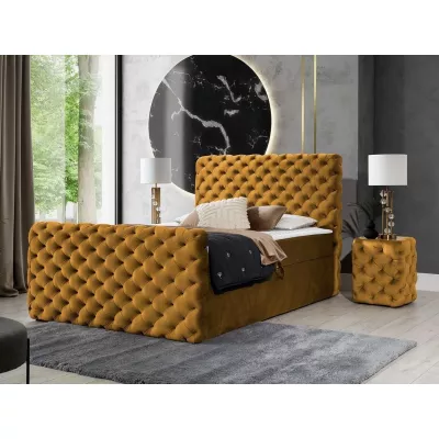 Hotelová jednolôžková posteľ 120x200 VALANCIA LUX - horčicová + topper ZDARMA