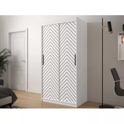 Úzka šatníková skriňa 100 cm ORIOT - biela / čierna