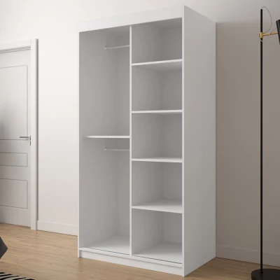 Úzka šatníková skriňa 100 cm ORIOT - dub artisan / čierna