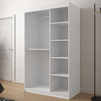 Úzka šatníková skriňa 120 cm ORIOT - biela / čierna