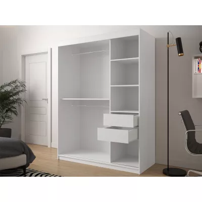 Šatníková skriňa 150 cm s posuvnými dverami a šuplíkmi ORIOT - čierna / dub artisan