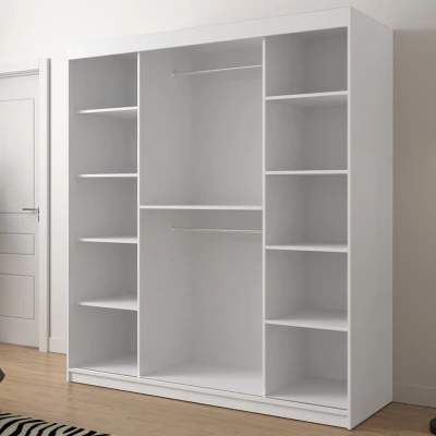 Šatníková skriňa 180 cm s posuvnými dverami ORIOT - biela / čierna