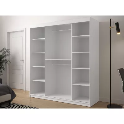 Šatníková skriňa 180 cm s posuvnými dverami ORIOT - čierna / dub artisan