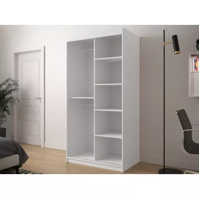 Úzka zrkadlová šatníková skriňa 100 cm ORIOT - dub artisan / čierna