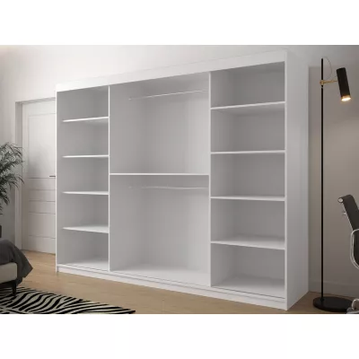 Veľká šatníková skriňa 250 cm so zrkadlom ORIOT - čierna / dub artisan