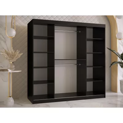Vysoká šatníková skriňa 180 cm DERO - tmavý orech / čierna