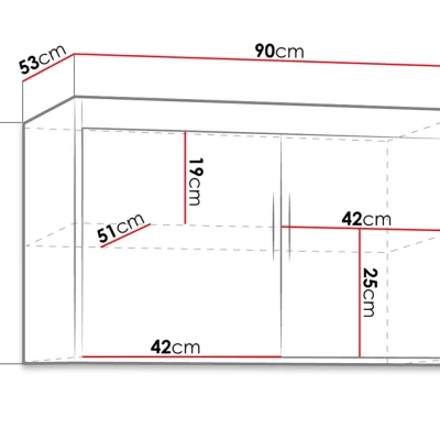 Nadstavba na šatníkovú skriňu 90 cm ARCATA - dub sonoma