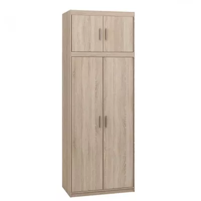 Úzka šatníková skriňa 90 cm s nadstavbou ARCATA - dub sonoma