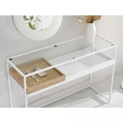 Konzolový stolík s nadstavcom ADIN - dub / biely
