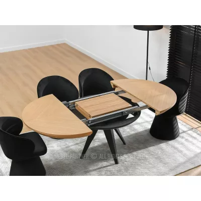 Rozkladací jedálenský stôl 120(220)x120 OMAR - dub / čierny