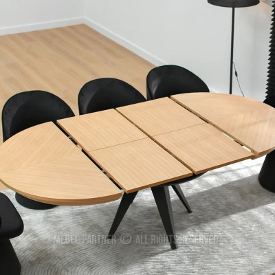 Rozkladací jedálenský stôl 120(220)x120 OMAR - dub / čierny