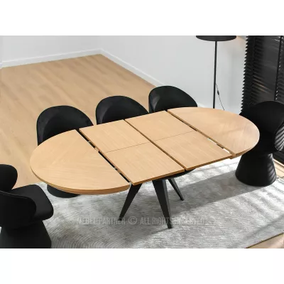 Rozkladací jedálenský stôl 120(220)x120 OMAR - dub / čierny