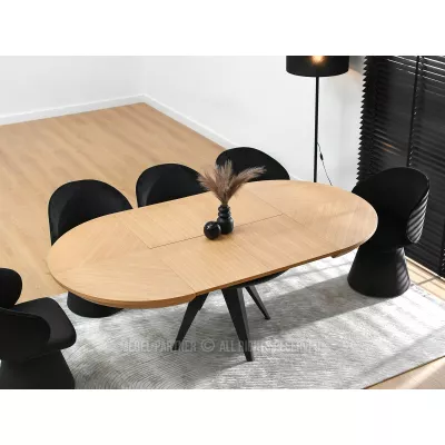Rozkladací jedálenský stôl 120(220)x120 OMAR - dub / čierny